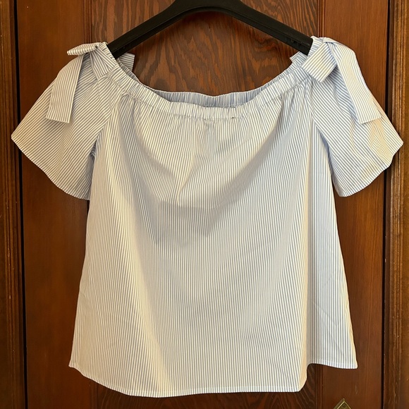 INC International Concepts Striped Boatneck Top with Bows - Picture 2 of 3